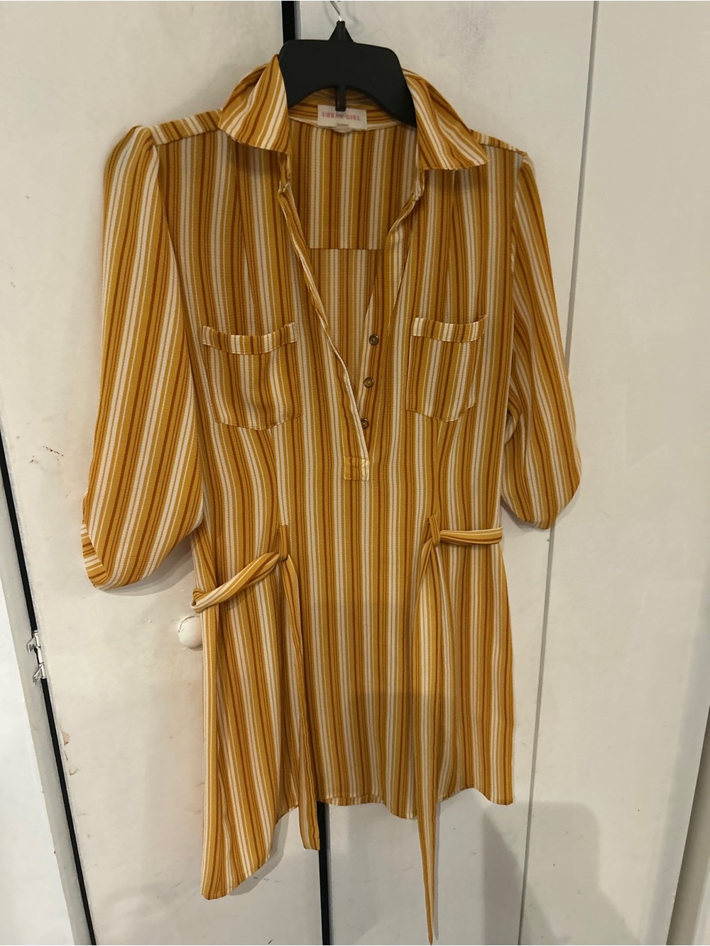 Urban Girl Striped Mustard & Ivory Top